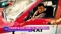 Dos imprudencias casi le cuestan la vida a un taxista y a un motociclista