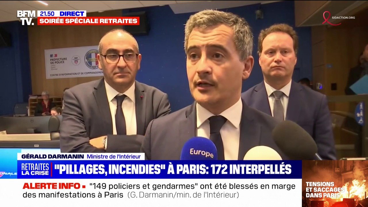 Gérald Darmanin: "Des casseurs qui veulent tuer des policiers"