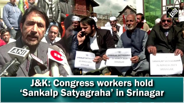 J&K: Congress workers hold ‘Sankalp Satyagraha’ in Srinagar