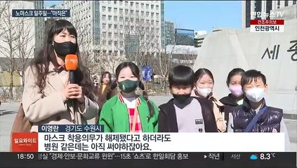 마스크 안벗는 이유…"아직은 조심" "미세먼지용"