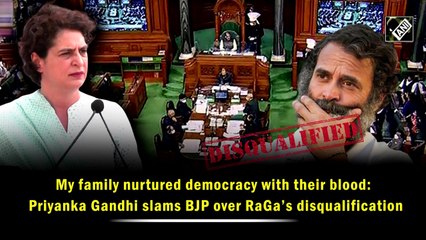 My family nurtured democracy with their blood: Priyanka Gandhi slams BJP over Rahul’s disqualification