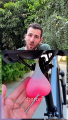 Testing luminous balls to prevent bicycle accidents 