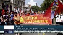 Trabajadores uruguayos mostraron su rechazo a la reforma jubilatoria impulsada por el Gobierno