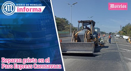 Reparan grieta en el Paso Express Cuernavaca