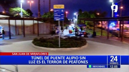 SJM: Denuncian que túnel peatonal Alipio Ponce está sin iluminación desde hace más de 15 días