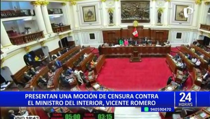 Presentan moción de censura contra el ministro del Interior Vicente Romero