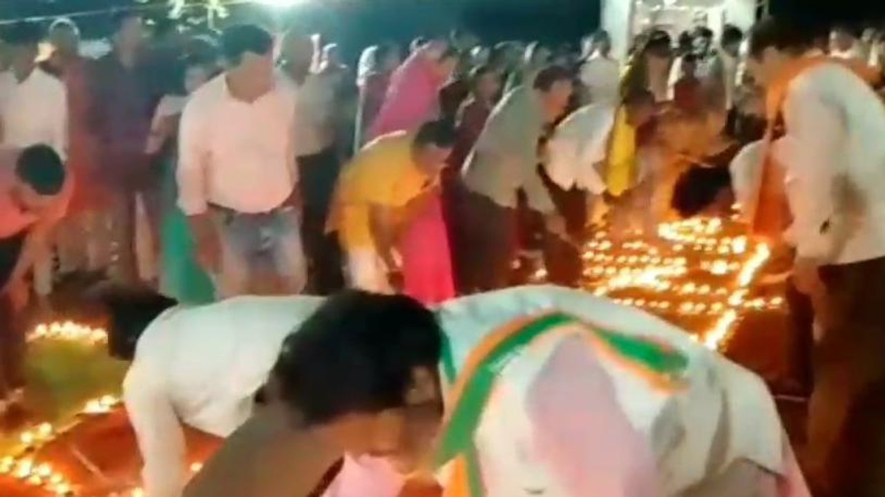 छिंदवाड़ा: अमित शाह के स्वागत में जले दीप, देखे नजारा