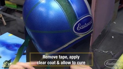 How To Paint Amazing Graphics with Metal Flake and Candeez on Vintage Motorcycle Helmet - Eastwood