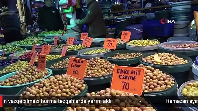 Ramazan ayının vazgeçilmezi hurma tezgahlarda yerini aldı