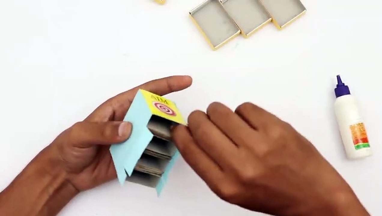 DIY Mini Study table with matchbox -- How to make miniature Study table @Craftube4u_4