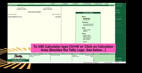 Use on-screen CALCULATOR, to kNow the Updated Ledger Accounts Balances