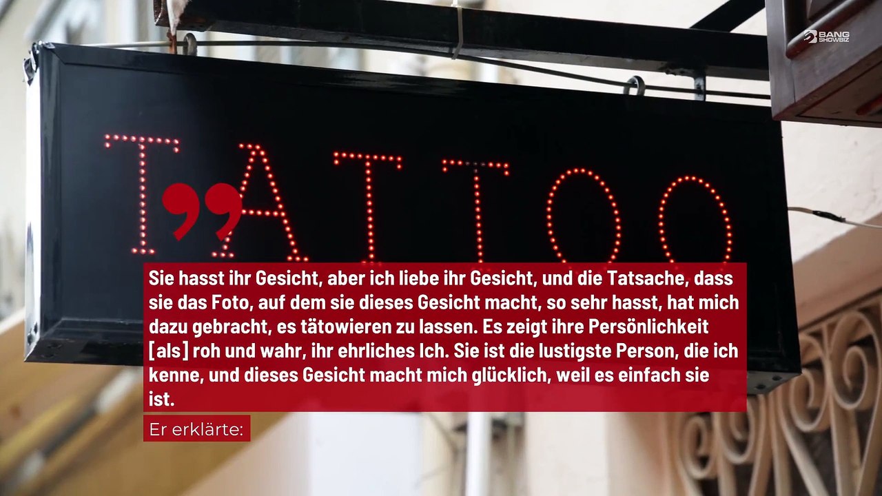 Mann lässt sich wenig schmeichelhaftes Foto seiner Frau tätowieren