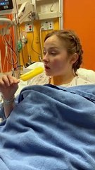 Girl Recovering From Surgery Takes a Bite Out of a Popsicle