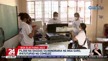 P4,000 na dagdag sa honoraria ng mga guro, ipatutupad ng Comelec | 24 Oras
