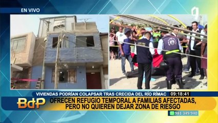 SMP: Ofrecen refugio a familias afectadas por desbordes del río Rímac, pero no quieren dejar zona de riesgo