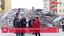 Malatya'da ağır hasarlı apartman çöktü