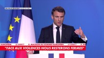 Emmanuel Macron : «Nous ne céderons rien à cette violence», à propos des mobilisations contre la réforme des retraites et à Sainte-Soline