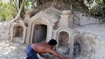 Dig Mound to Build Great Underground house in Small Hill Part 1