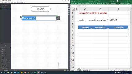 Diagrama de Flujo: Convertir metros a yardas