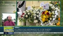Pueblo peruano acompaña cortejo fúnebre de Rosalino Flores