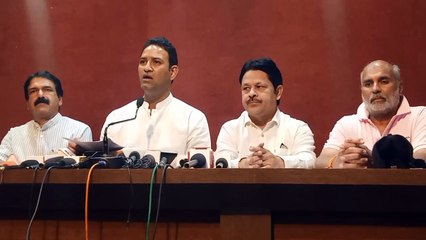 भाजपा सरकार पर आरोप लगाते विधायक सचिन यादव