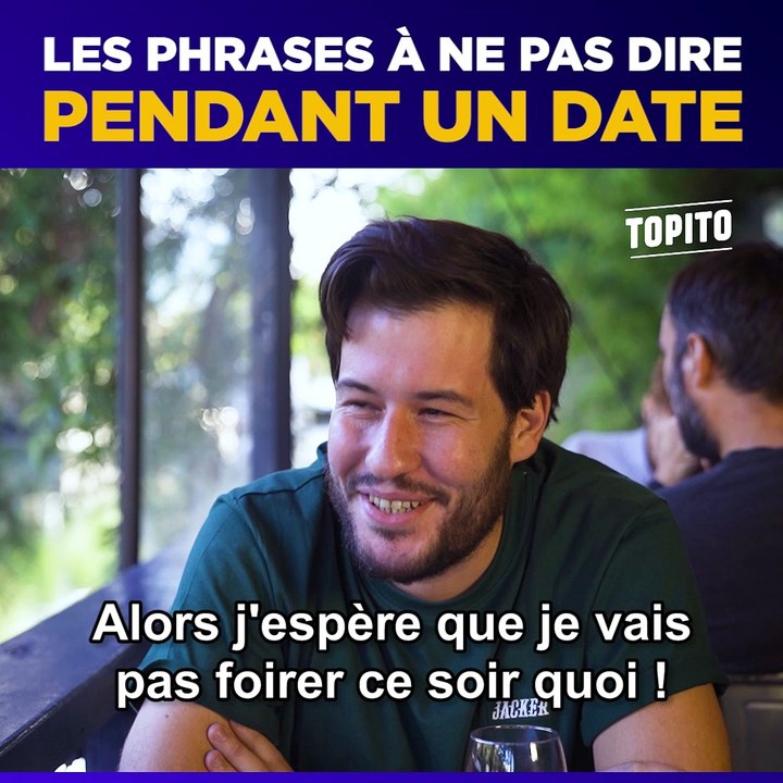Les phrases à ne pas dire pendant un date