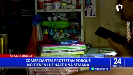 Mesa Redonda: varios puestos atienden a oscuras por corte eléctrico desde hace una semana