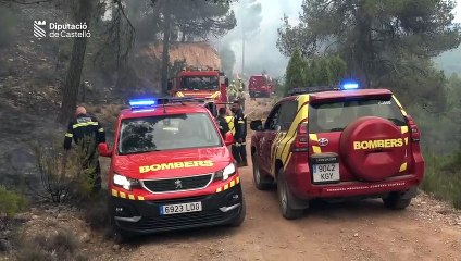 Imatges de resum de l'actuació dels bombers en l'incendi de Vilanova de la Reina