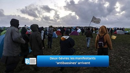 Deux-Sèvres - les manifestants  antibassines  arrivent
