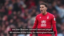 Wales criticise Forest's decision to play injured Johnson