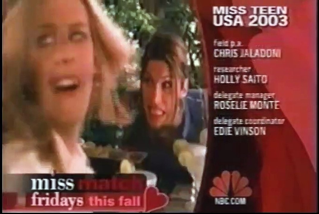 Miss Teen USA 2003 NBC Split Screen Credits and Miss Teen USA Competition CBS Split Screen Credits