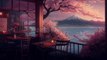 Japanese Lofi Music | Relax, Sleep, Chill. Japanese cafe with sakura, river and a beautiful view