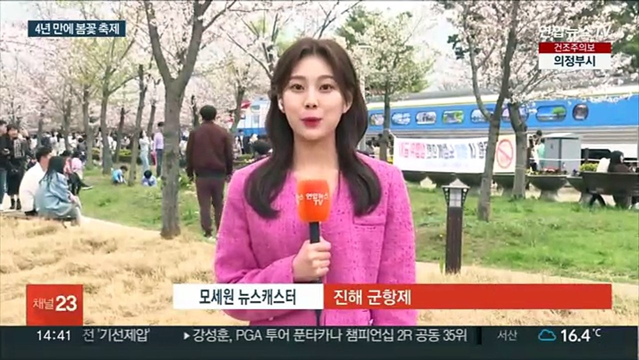 4년 만에 돌아온 벚꽃 축제…주말 상춘객 '북적'