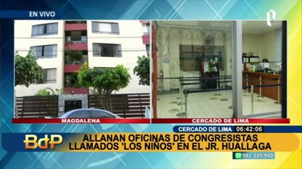 Allanan oficinas de congresistas denominados "Los Niños" en el jirón Huallaga en Cercado de Lima