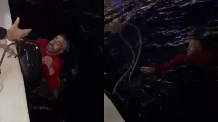 Karaköy'de denize düşen kişiyi tekne kaptanı kurtardı