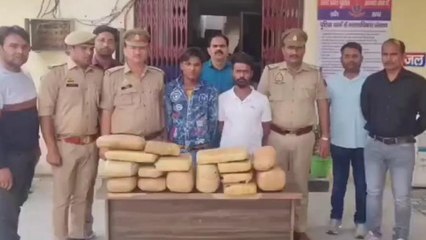 गौतमबुद्ध नगर: 4 लाख के गांजा के साथ दो तस्कर चढ़े पुलिस के हत्थे, गांजे की खेप बरामद