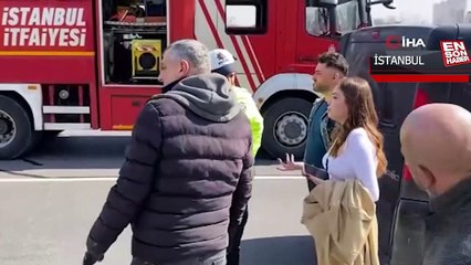 Kadıköy'de cipi yanan kadın sürücü gözyaşlarına boğuldu