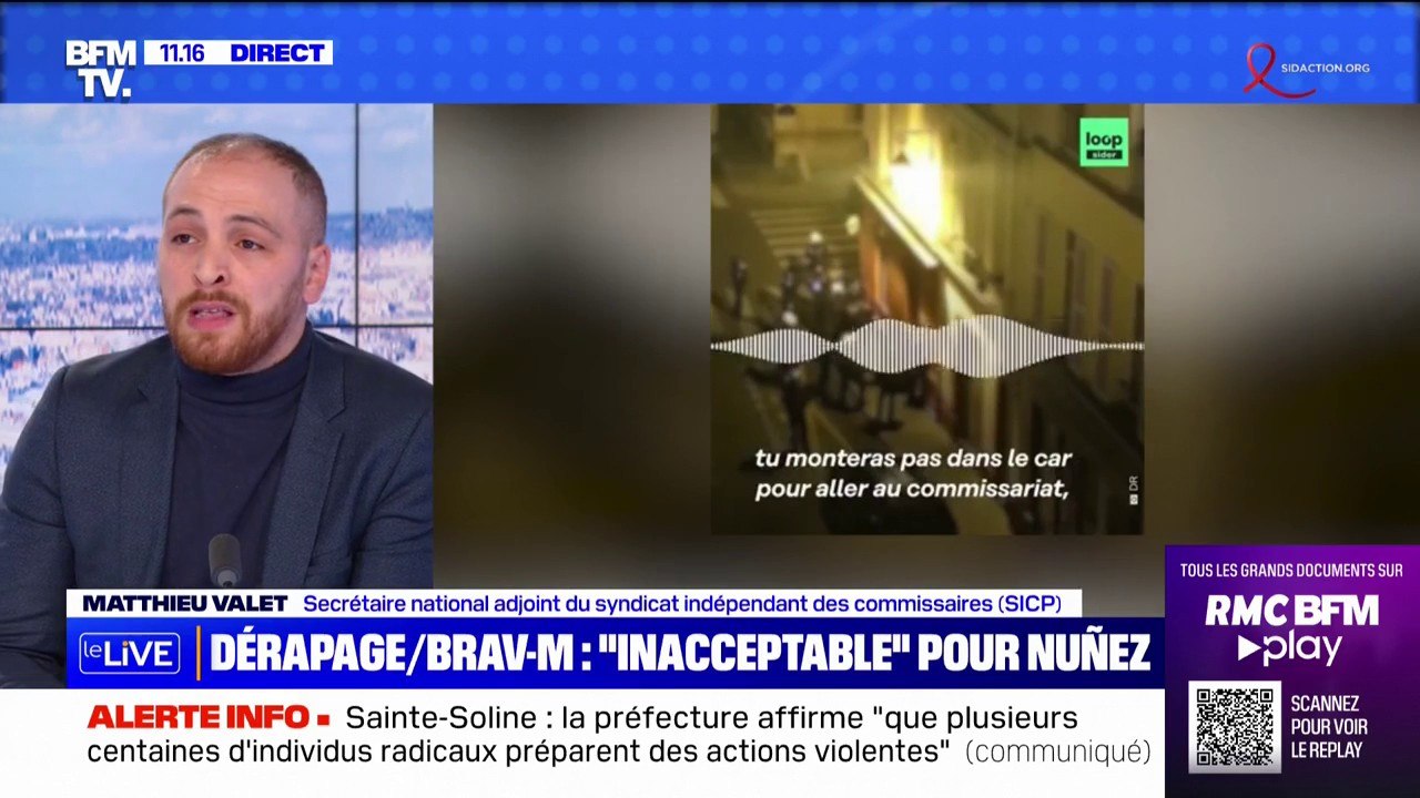 Dérapages à la BRAV-M: "Il y a une fatigue qui s'installe" affirme Matthieu Valet, représentant syndical des commissaires