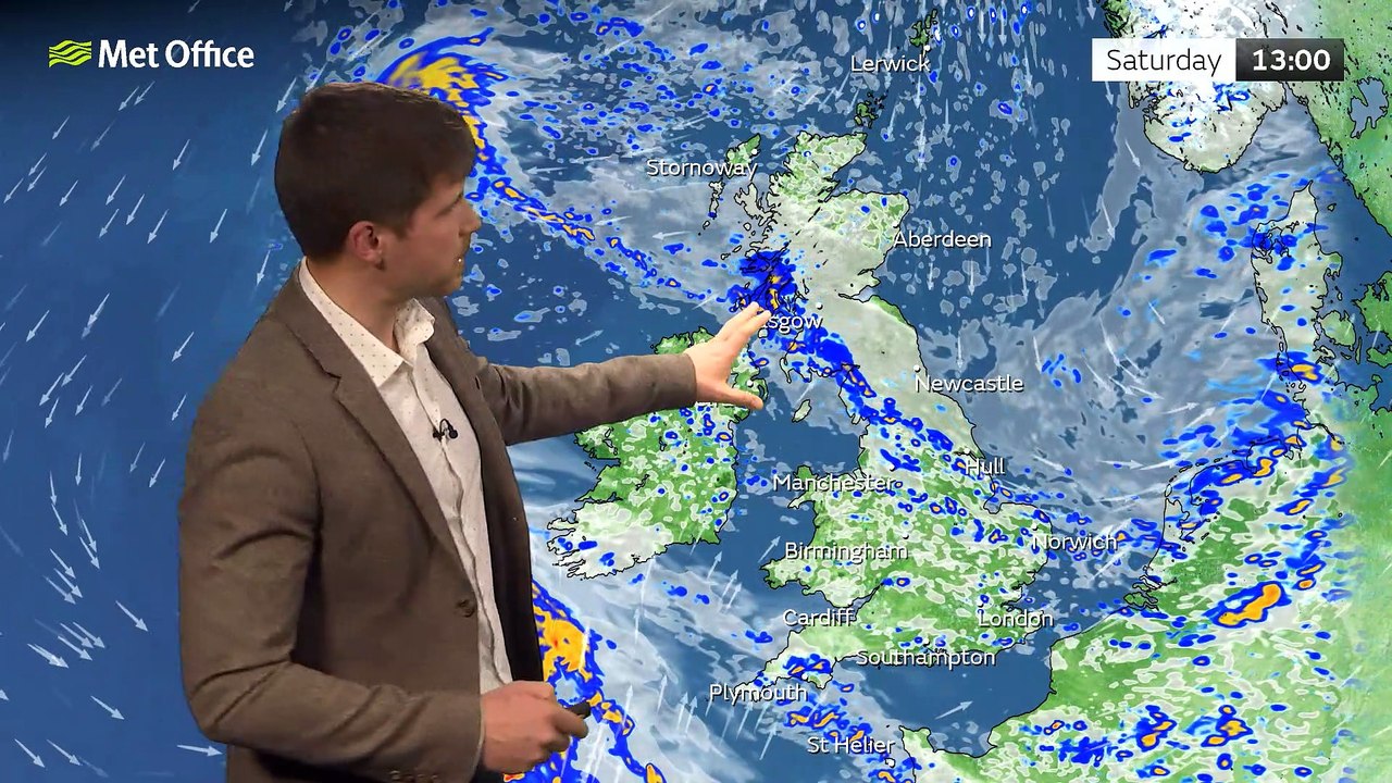 Met Office Afternoon Forecast 25/03/23 - Rather blustery, showers for some