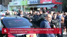 Erdoğan 8 aylık Lina bebeği sevdi, oyuncak hediye etti!