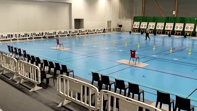 La salle est prête pour recevoir les archers pour la final départementale du concours adultes débutants et du concours jeune débutants