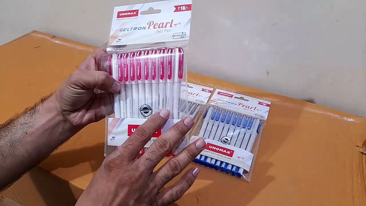 Unboxing and Review of Unomax Geltron Pearl Gel Pen for students exams and study