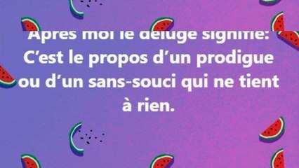 46) Après moi le déluge. Proverbe Français, expression populaire.