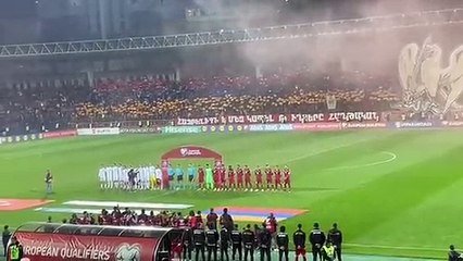 Ermenistanlı taraftarlar, İstiklal Marşımızı ıslıkladı