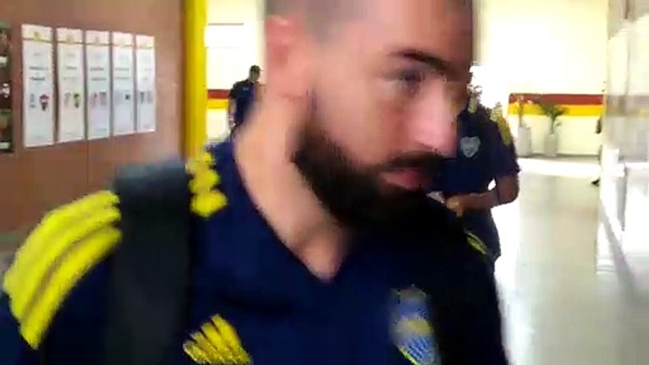 Llegada de Boca al estadio Centenario