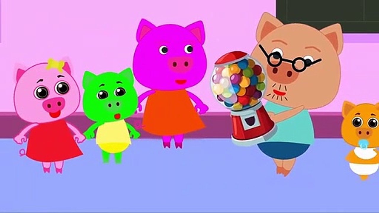 Pig Family stealing Ice cream finger family bad baby crying funny toys cartoon videos