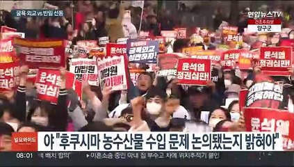 야, '대일외교 규탄' 집회 참석…여 "야 당력 아껴 북한에나 맞서라"