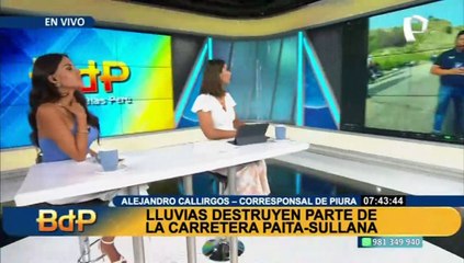 Lluvias destruyen parte de la carretera Paita-Sullana en Piura