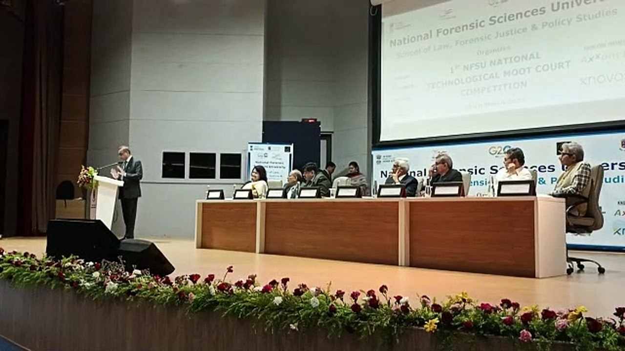 VIDEO: एनएफएसयू में हुई पहली नेशनल टेक्नोलॉजिकल मूट कोर्ट प्रतियोगिता