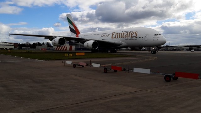 Glasgow Airport welcomes the Emirates Airbus A380